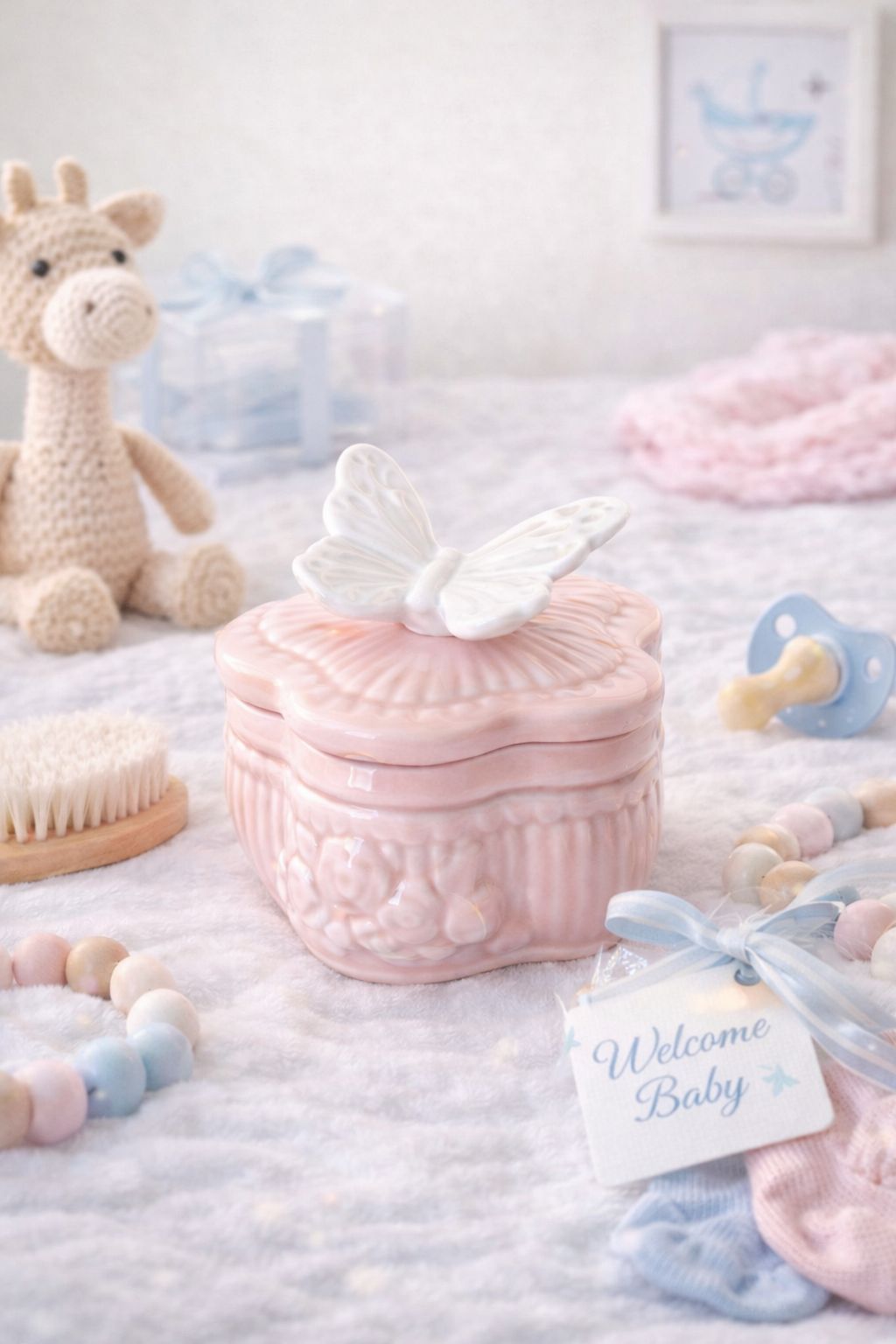 Pink ceramic candle jar