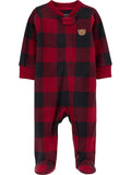Carters Soft fleece red buffalo  overall