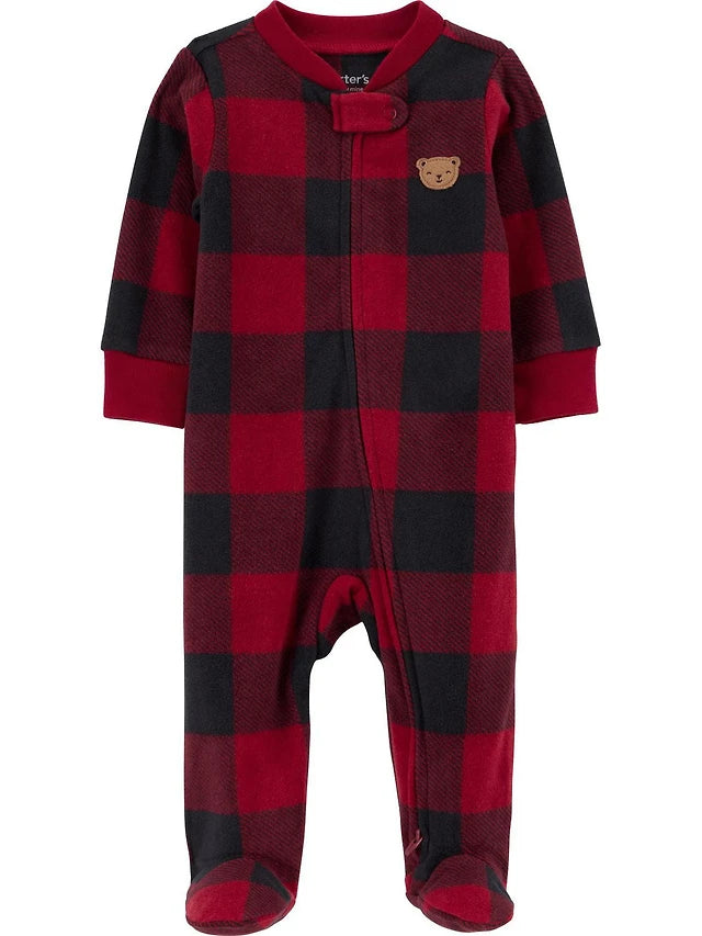 Carters Soft fleece red buffalo  overall