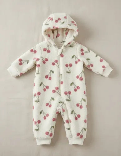 Carters cherry fleece overall