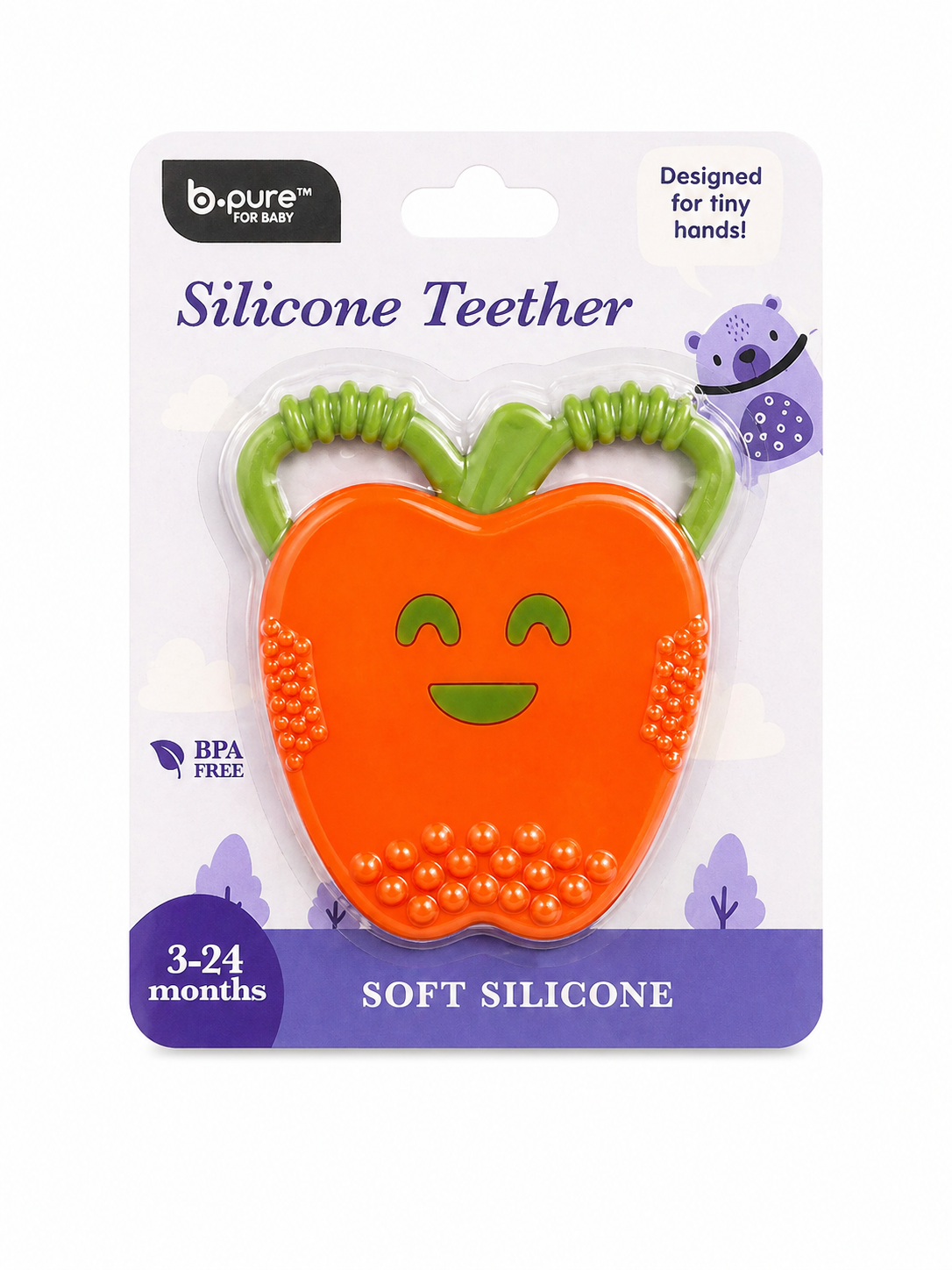 Apple silicone teether