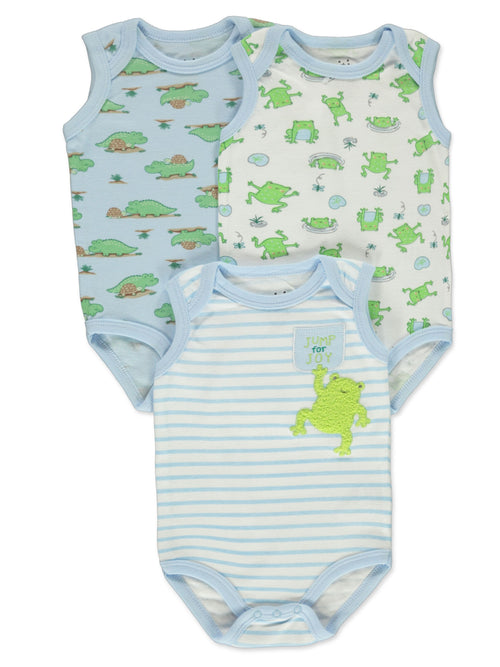 Baby frog sleeveless bodysuit set (3-pack)