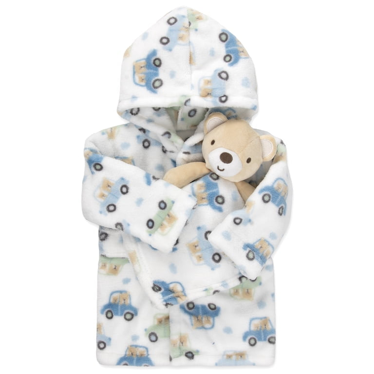 Hooded Bathrobe with Tie Closure & Matching Minky blanket doll