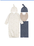 Gerber  set of 5 pcs swaddle blanket & hat set with gown , gap, and bib