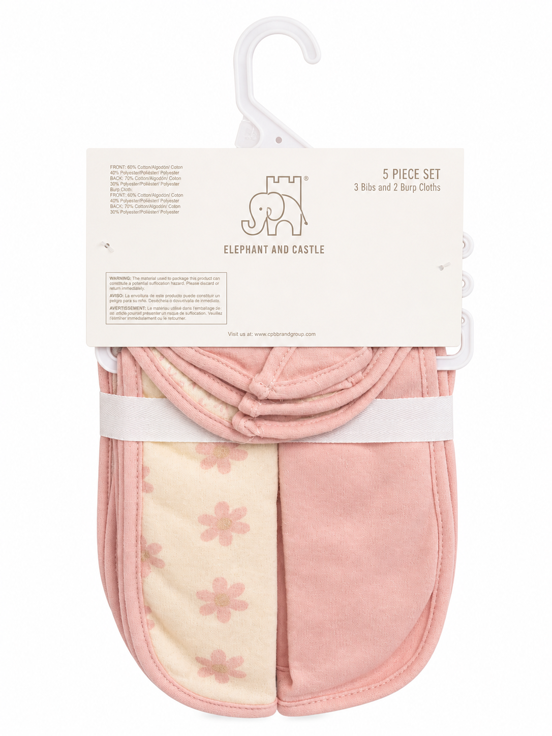3 bibs & 2 burp cloths