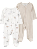 Carters 2 way zipper overall
