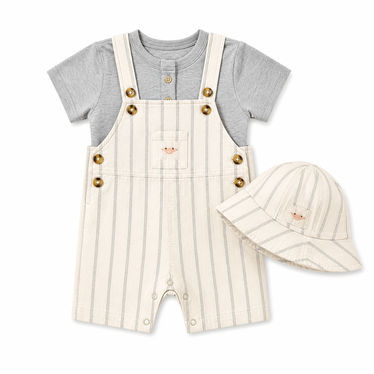 Dapper Dude romper with matching hat