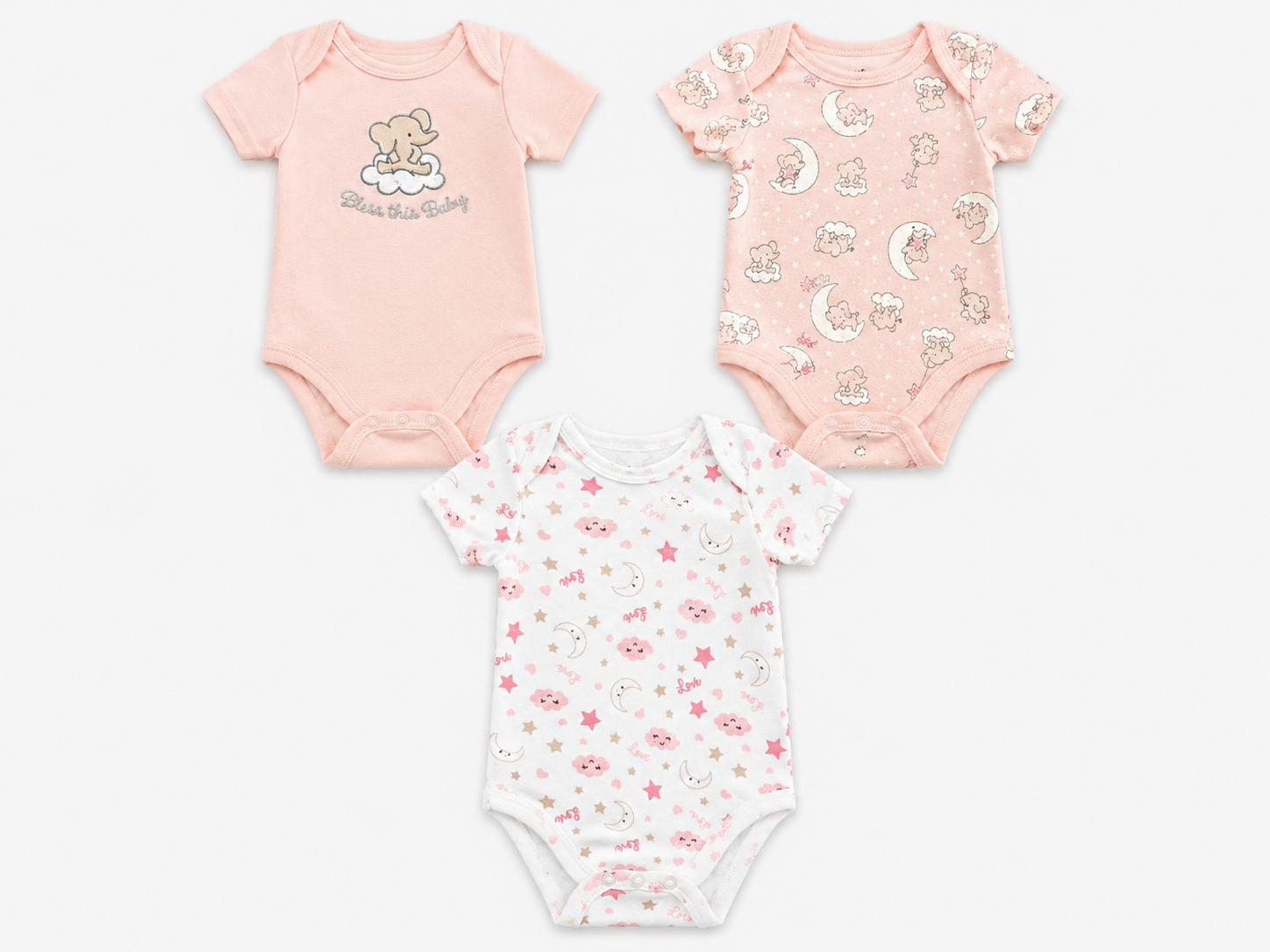 Elephant bodysuit set (3-pack)