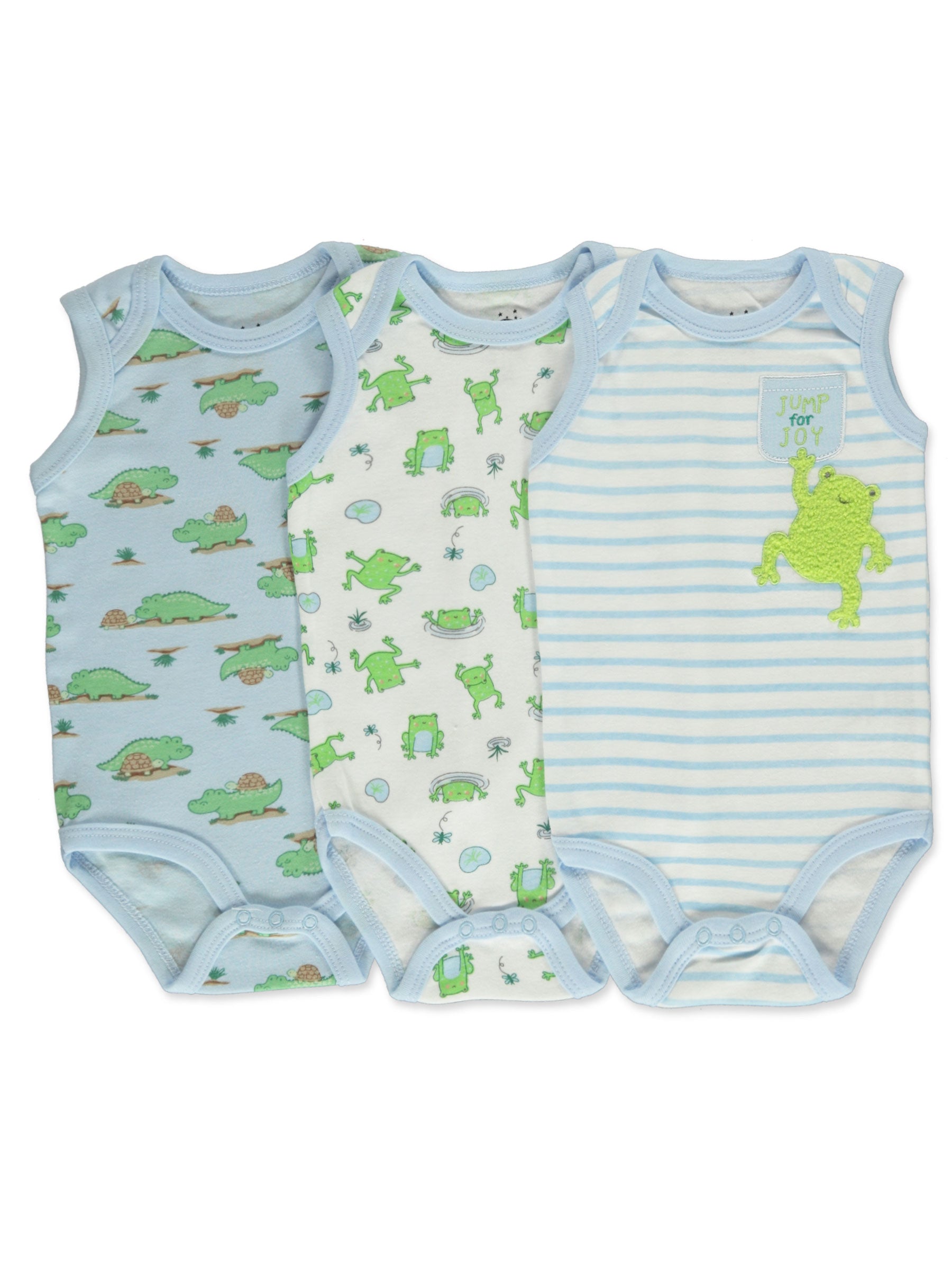 Baby frog sleeveless bodysuit set (3-pack)