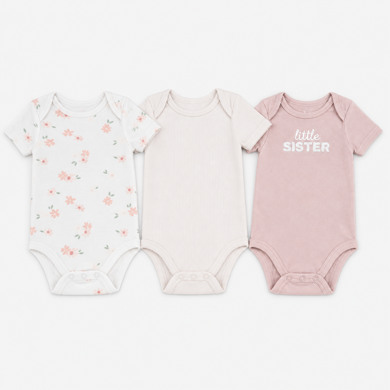 GRACO pink/oatmeal bodysuit set (3-pack)