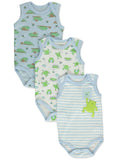 Baby frog sleeveless bodysuit set (3-pack)