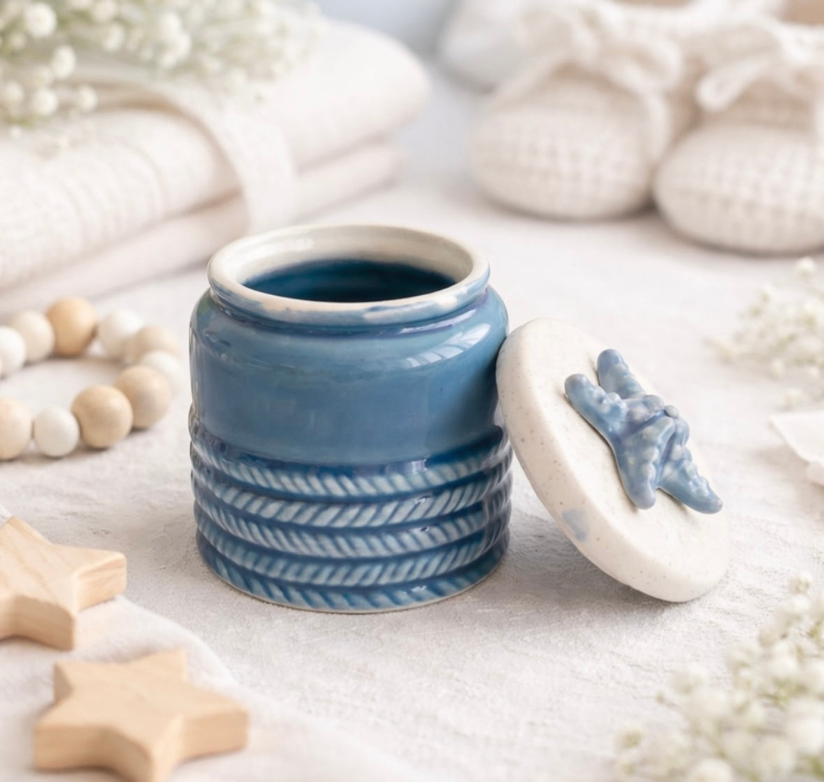 Ocean style ceramic jar