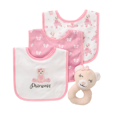 Princess 3 bibs with toy