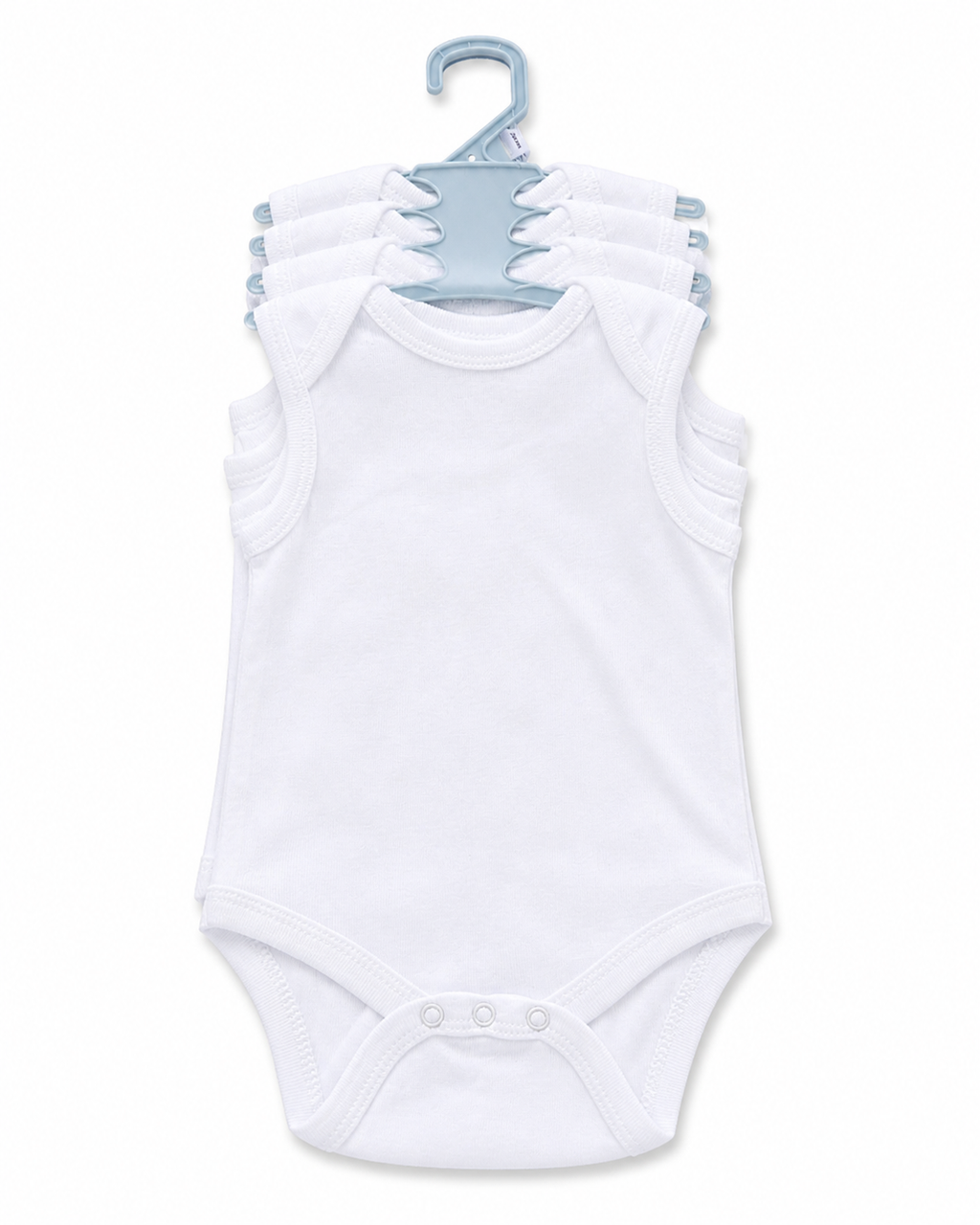 Baby white sleeveless bodysuit set (5-pack)