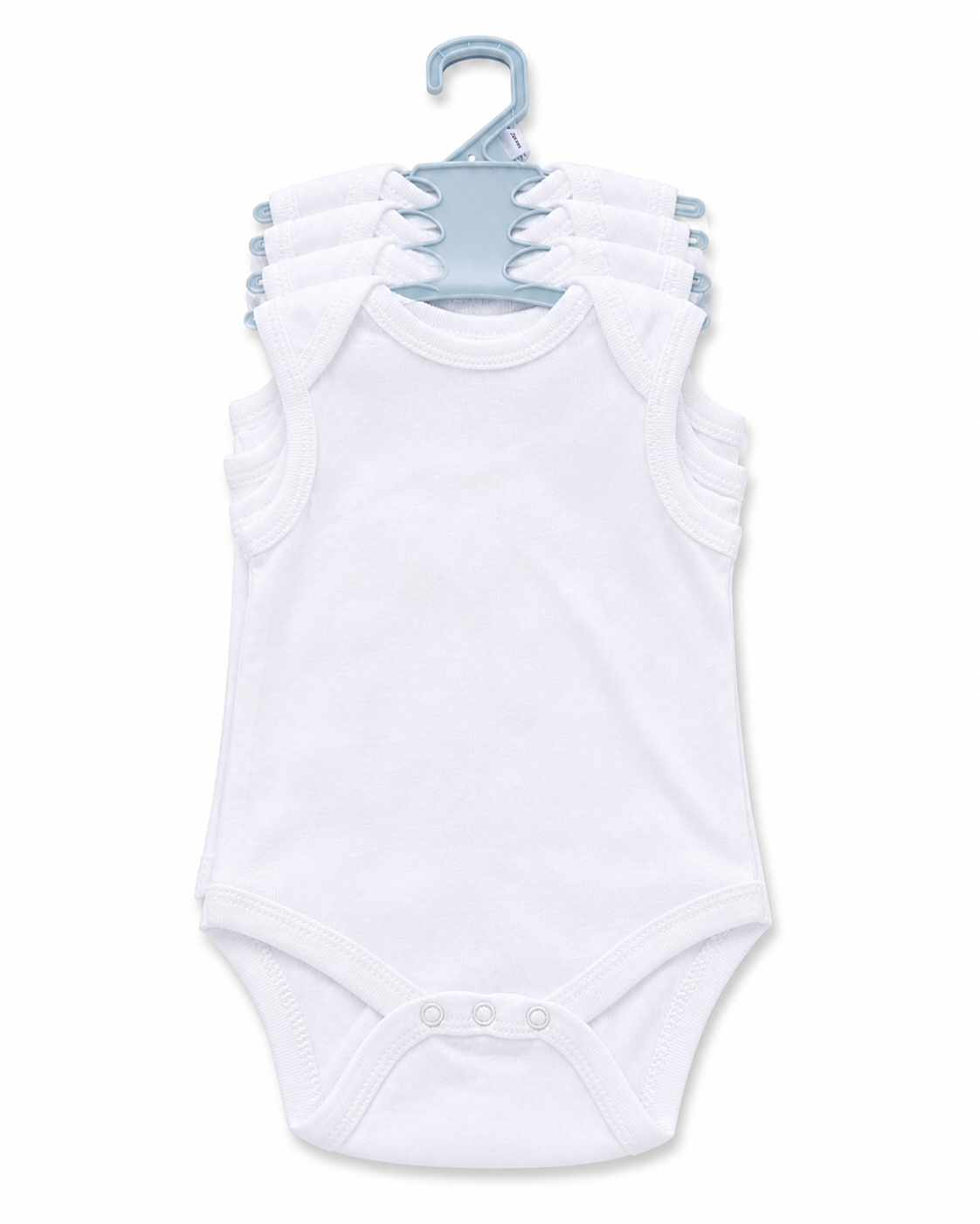 Baby white sleeveless bodysuit set (5-pack)