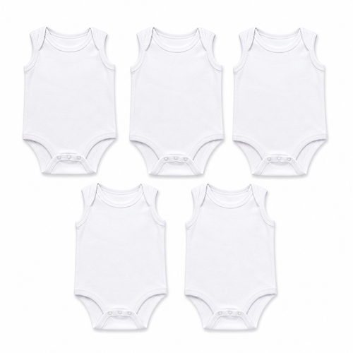Baby white sleeveless bodysuit set (5-pack)